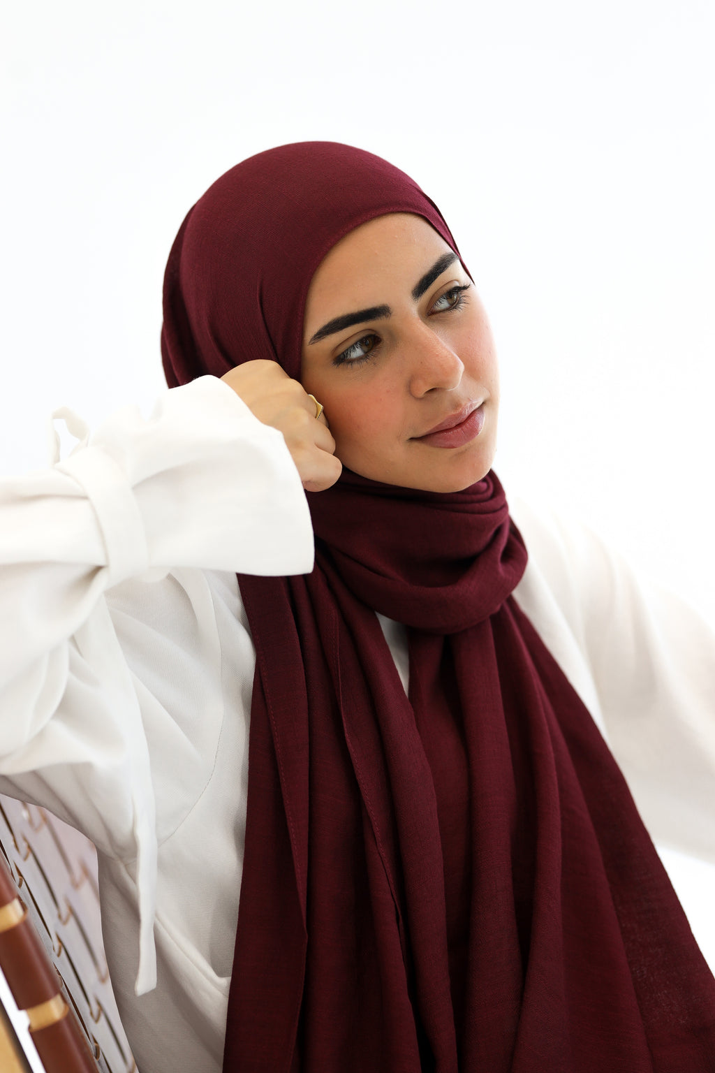 Burgundy Linen scarf