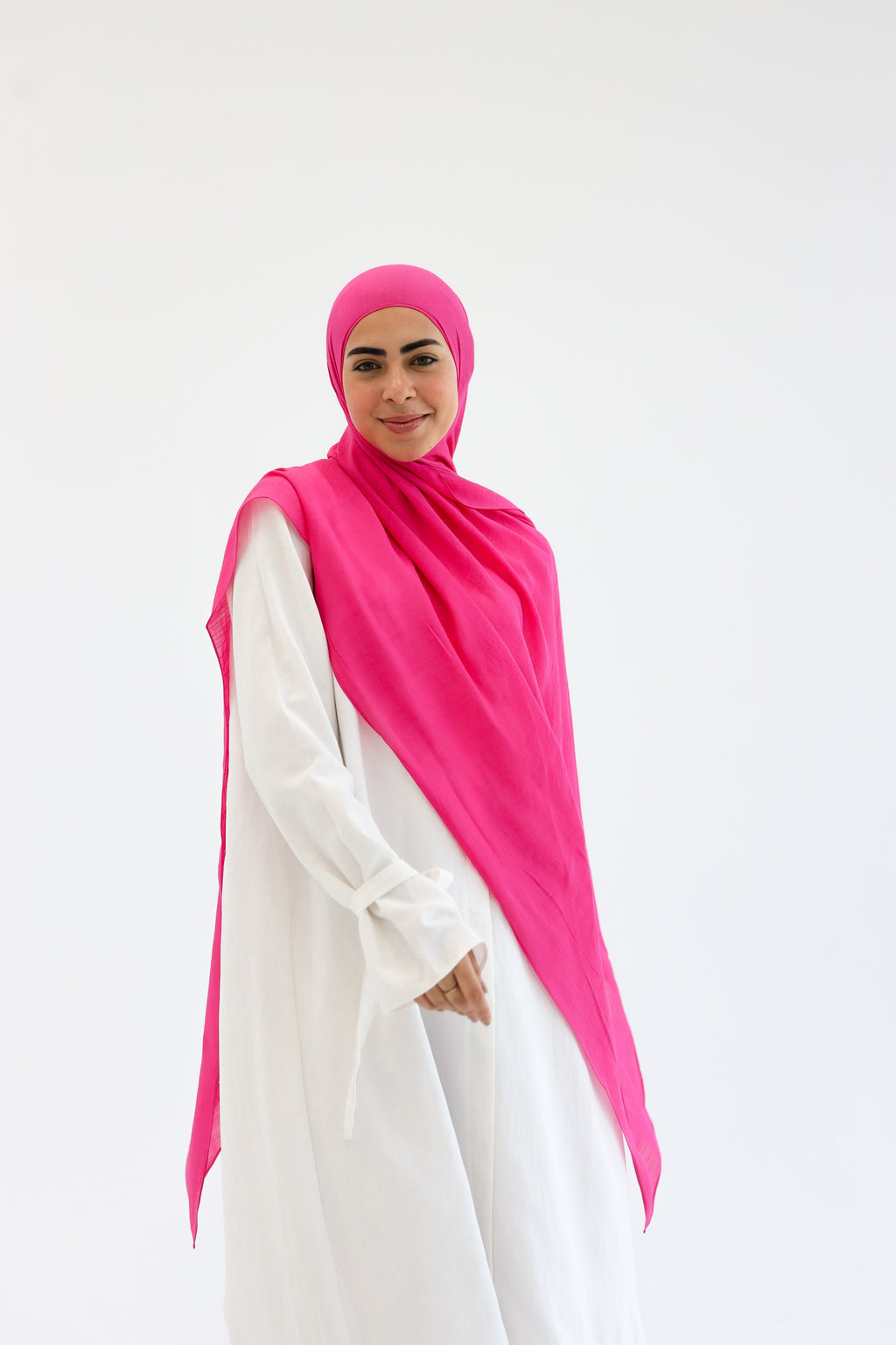 Fuchsia Linen Scarf