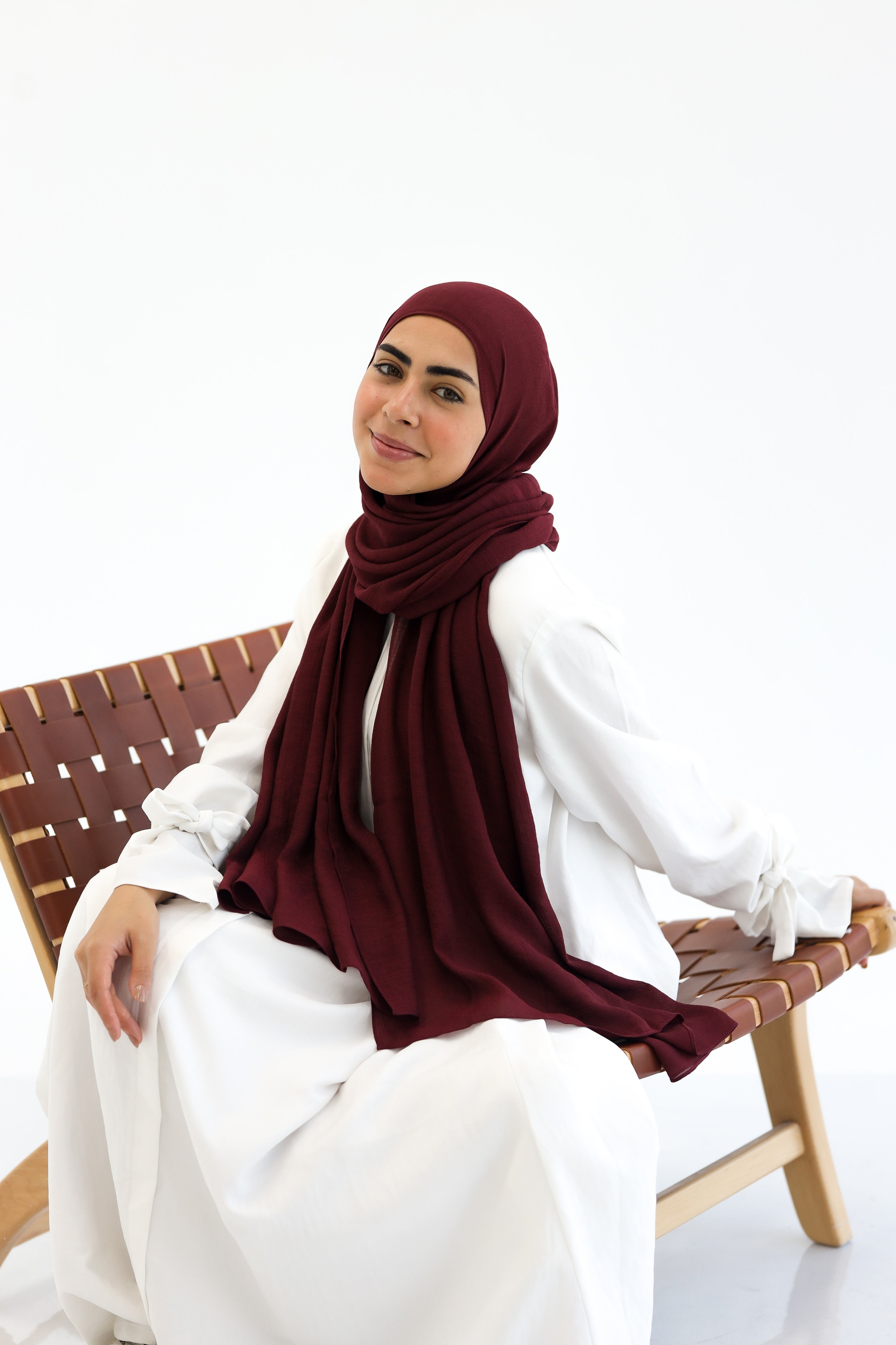 Burgundy Linen scarf