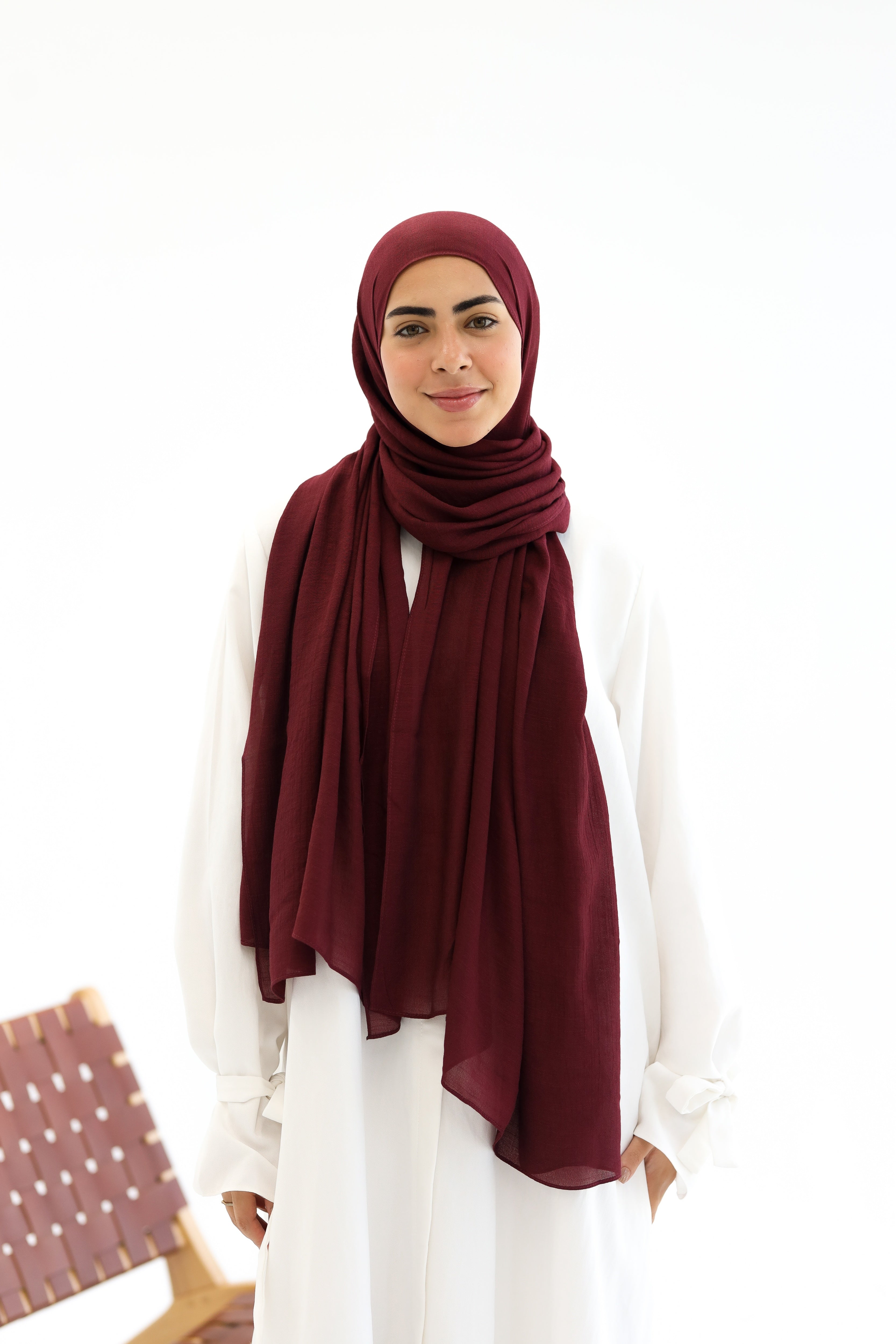Burgundy Linen scarf