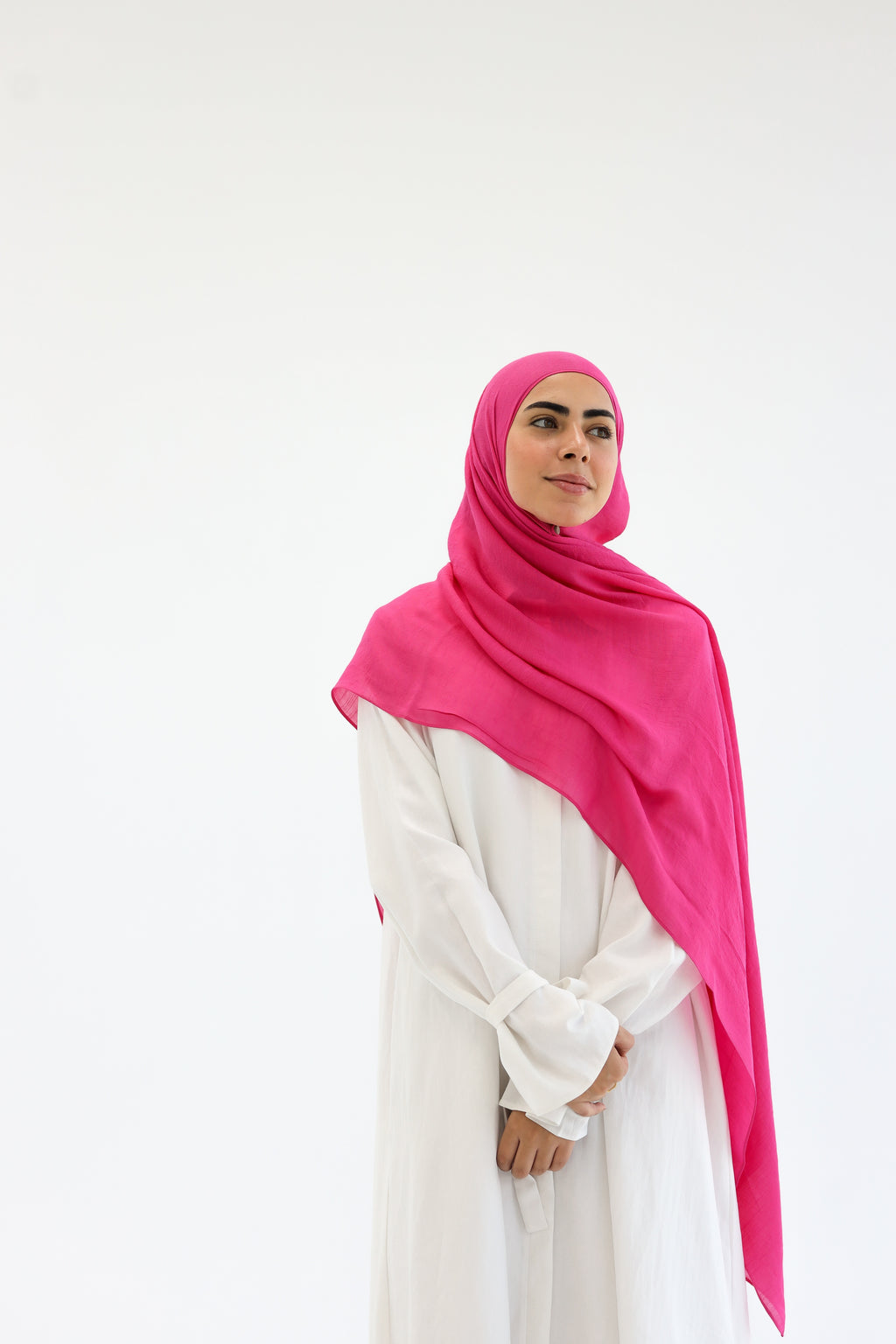 Fuchsia Linen Scarf