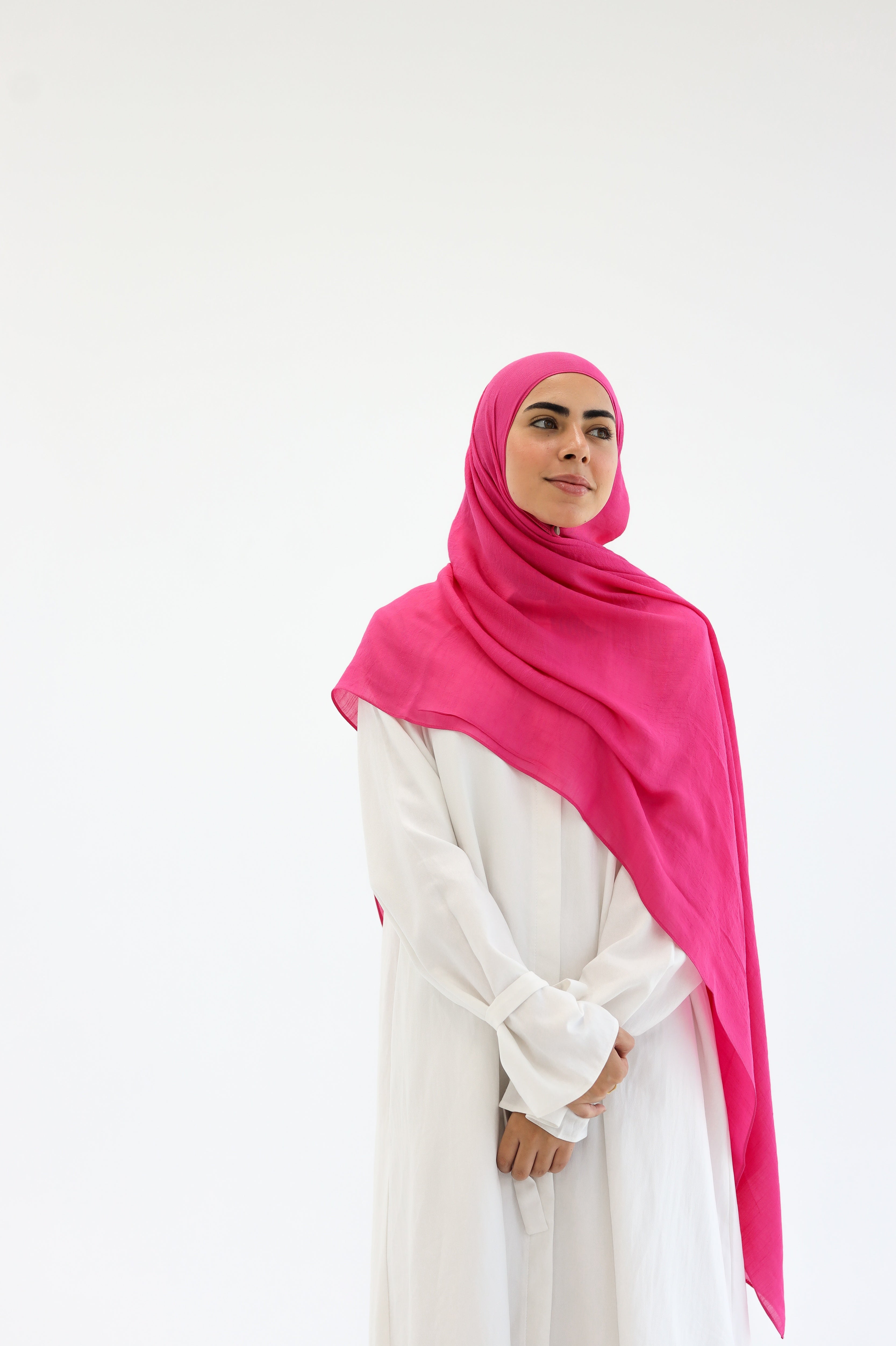 Fuchsia Linen Scarf