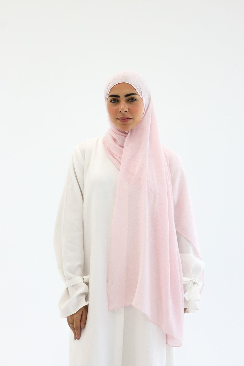 powder pink Linen scarf